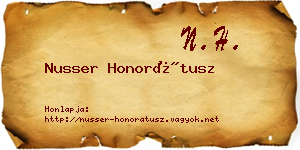 Nusser Honorátusz névjegykártya